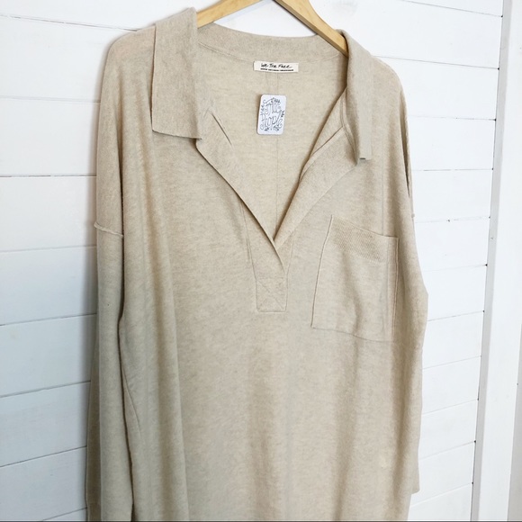 Free People Dana Luxe Cashmere Polo Sweater Dress - Picture 5 of 8